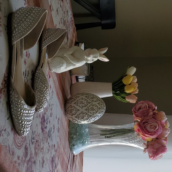 ‼🤍‼D'Orsay Gold Cream & Silver metallic flat sz 6 - Picture 3 of 6